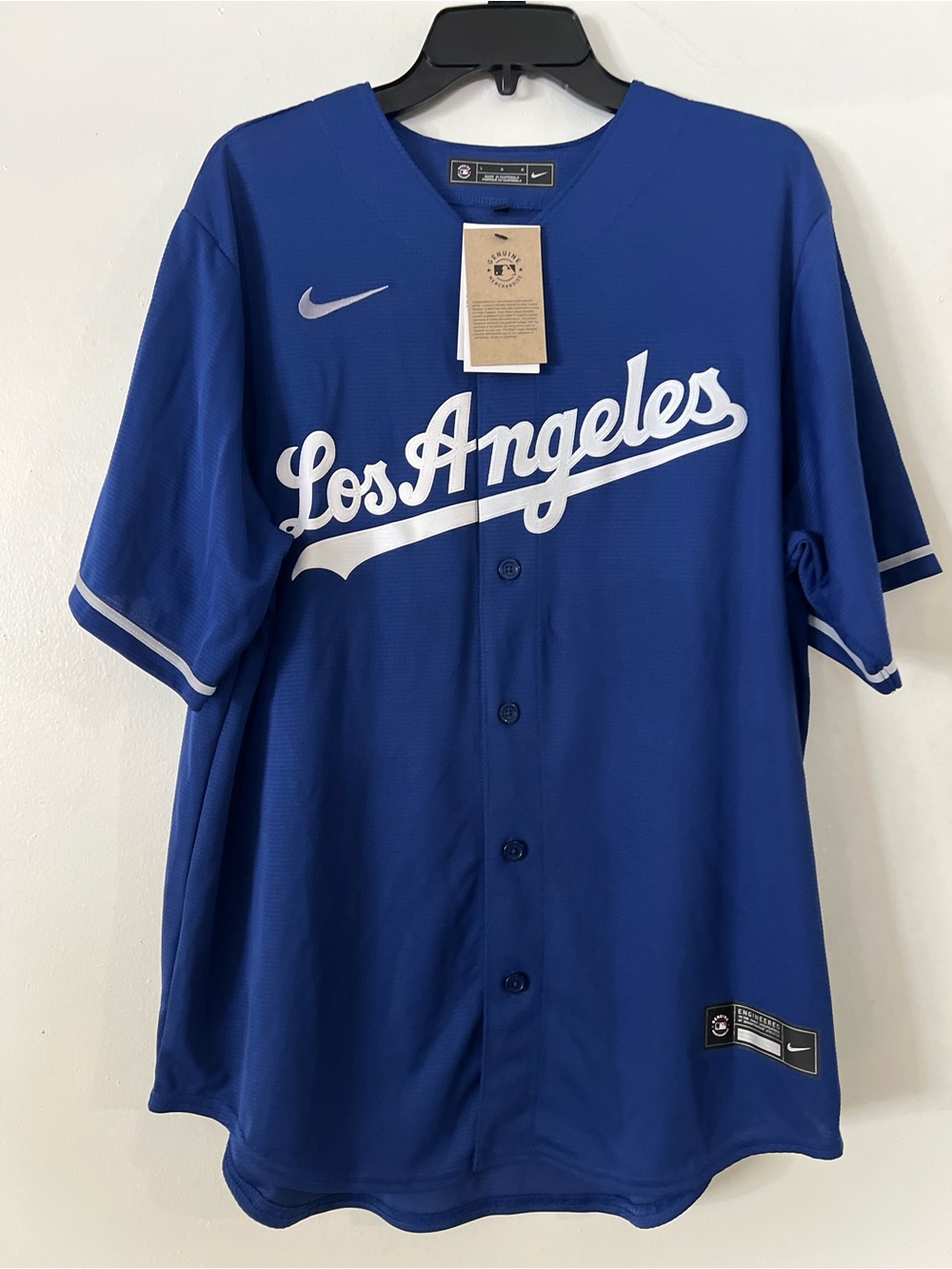 Nike Royal Blue Los Angeles Button-Front Baseball Jersey 2XL
